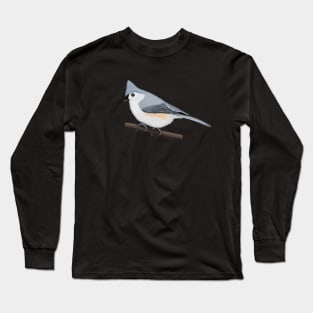 Tufted Titmouse Bird Birder Birdlover Birdwatcher Animal Long Sleeve T-Shirt